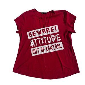 Y2K Red Sporty Jersey Style Graphic Baby Tee